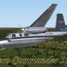 Aero Commander 500. Black on shiny metal livery