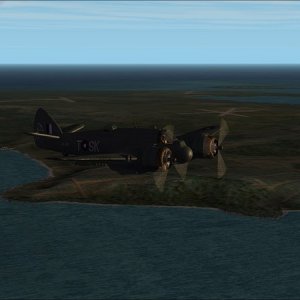 Looking south from the the north-central coast of Miyako-Jima toward the three airfields of Nobara (left), Sukama(distance center) and Hirara (right)