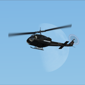 UH-1C from HA(L)-3 (Seawolves) on a patrol of the Mekong river