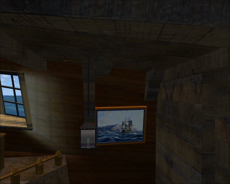 A look from within the Captain's quarters.